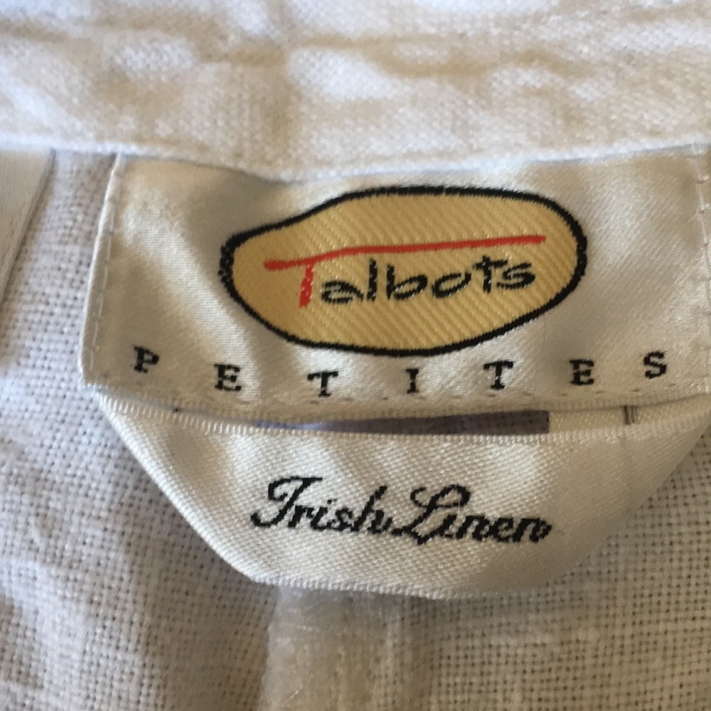 White Linen Talbots Drawstring Shorts - image 4